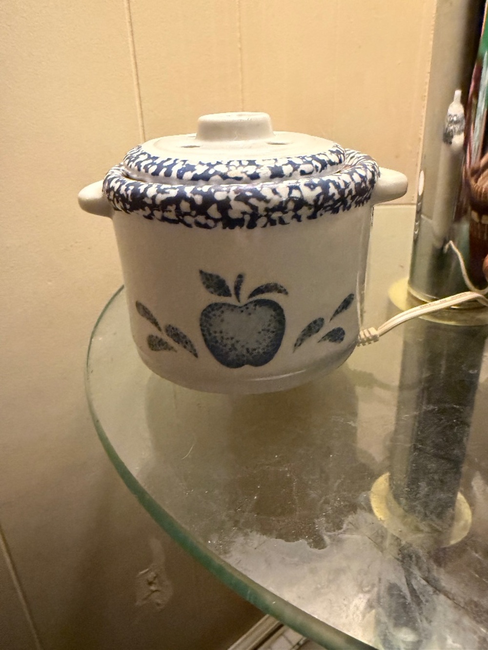 vintage electric potpourri warmer blue heart